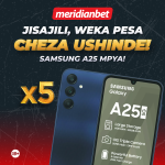 Jisajili, weka pesa, cheza na ushinde Samsung A25 na Meridianbet